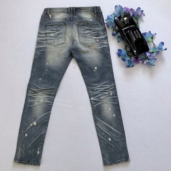 Preme NWOT Distressed Medium Wash Skinny Jeans Men 32 - Picture 6 of 9